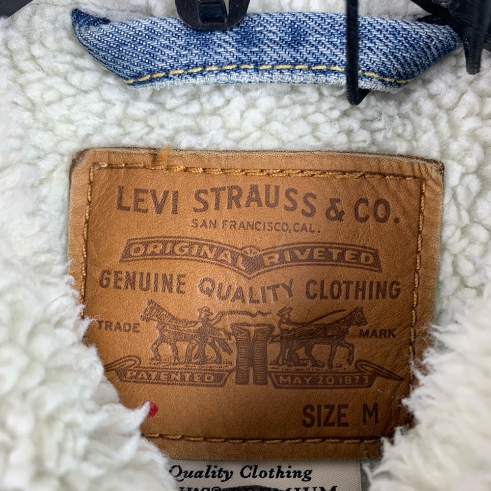 Levi’s Mens Trucker Sherpa Denim Jacket - Picture 4 of 5